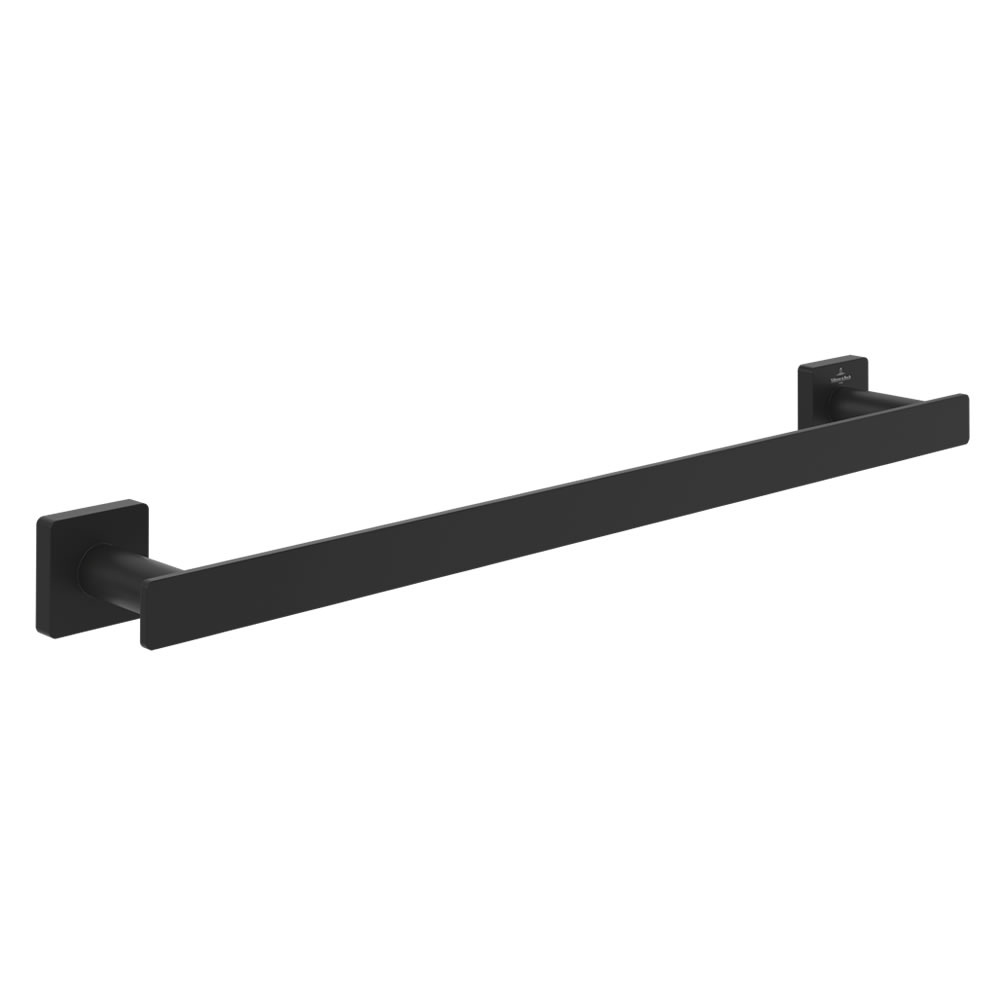Cutout image of Villeroy & Boch Elements Striking Matt Black 495mm Towel Rail